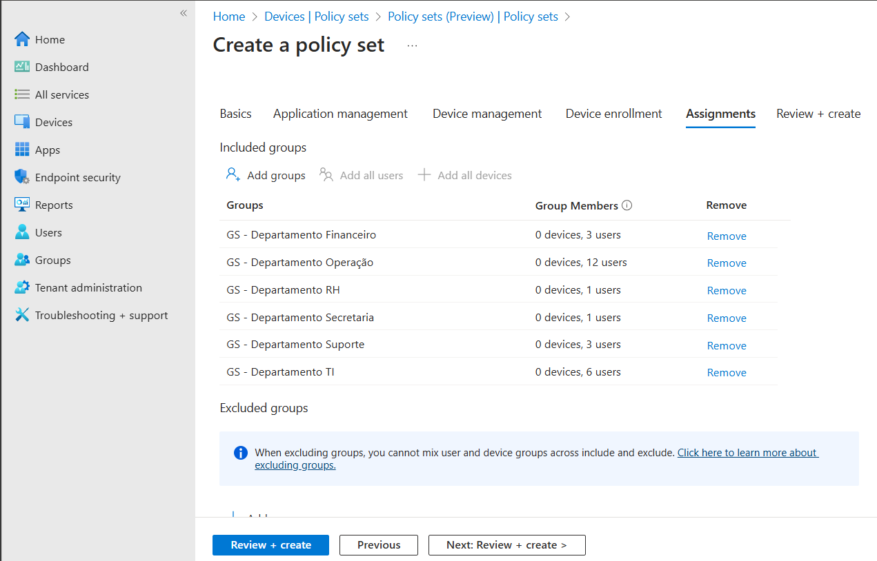 Policy sets 10