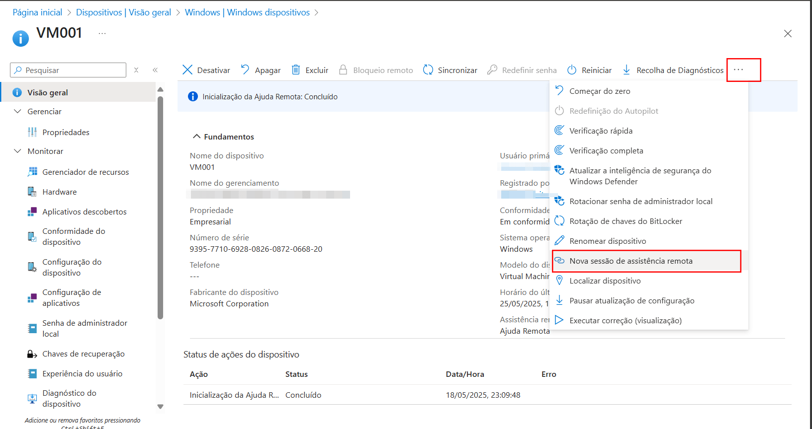 Remote help pelo intune