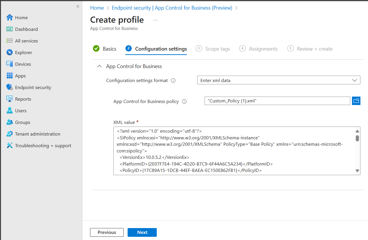 Custom policy app 03
