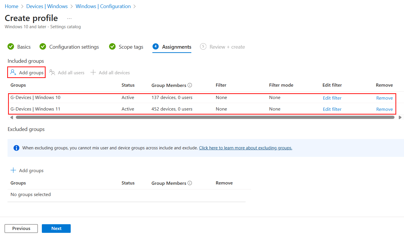 Onedrive atribuições a dispositivos