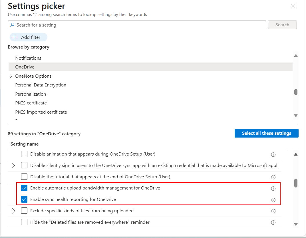 Onedrive settings catalog 02