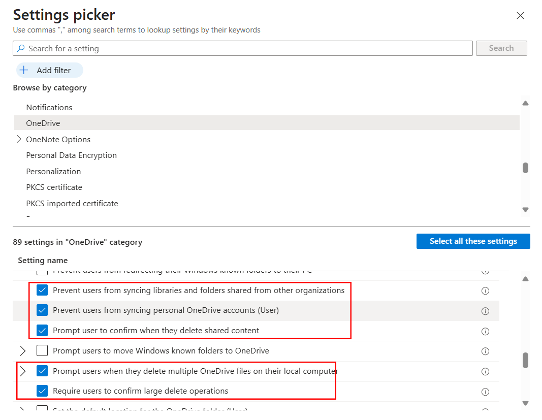 Onedrive settings catalog 03