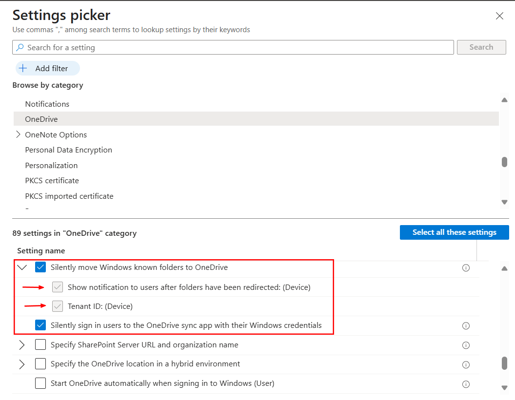 Onedrive settings catalog 05