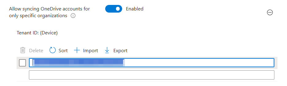 Onedrive settings catalog 07 tenant id