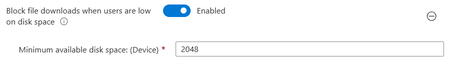 Onedrive settings catalog 08 low disk