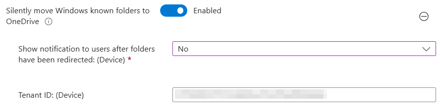 Onedrive settings catalog 11 mover pastas notificação não