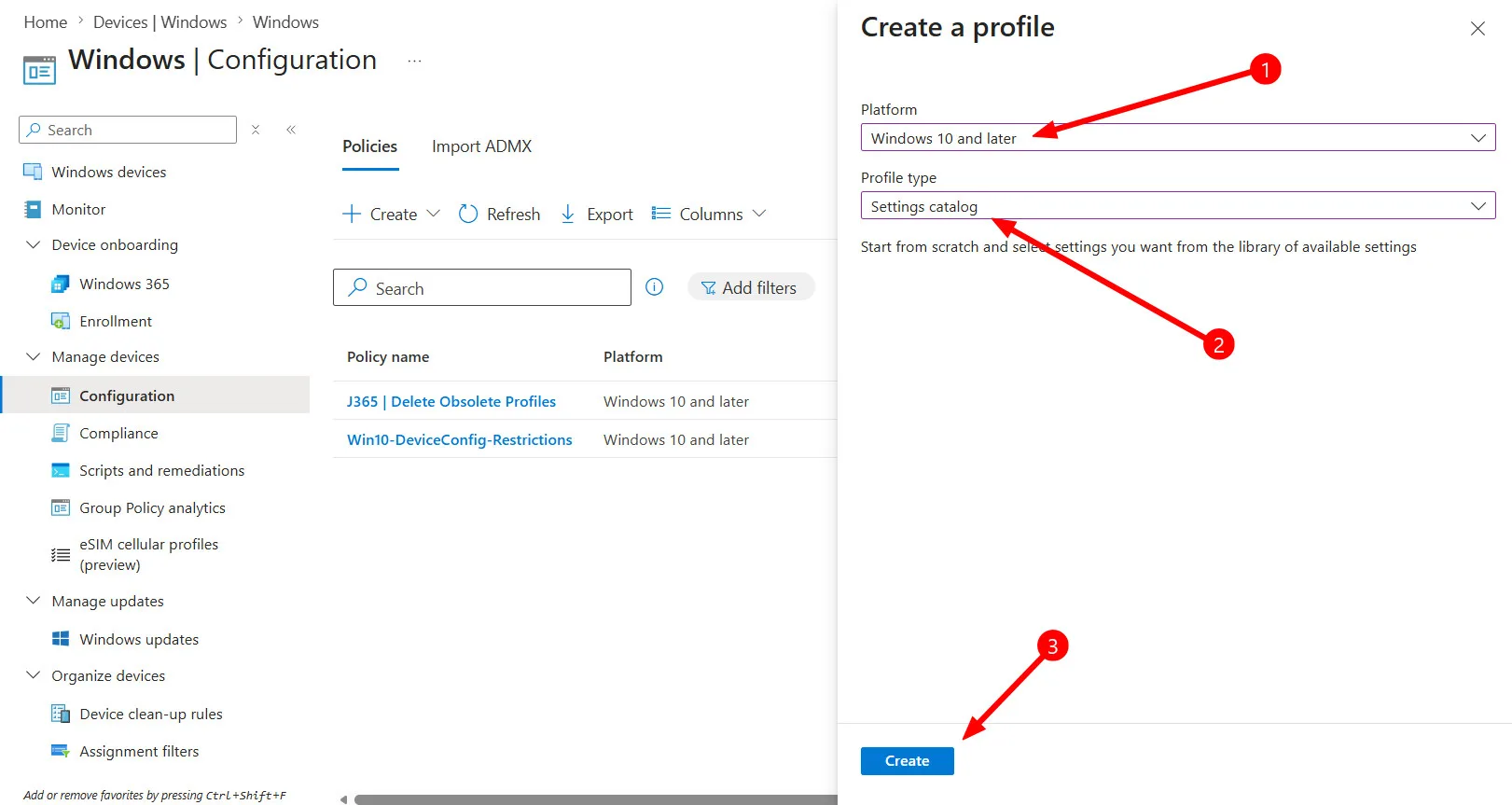 Intune settings catalog office update